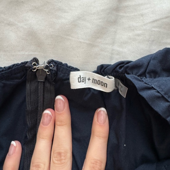 Navy Ruffle Romper - Picture 6 of 7